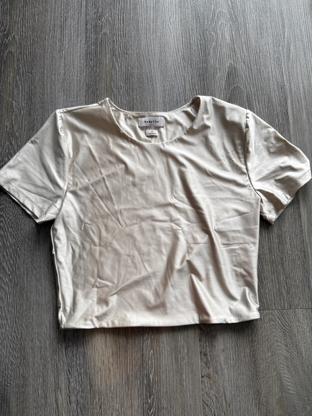 Babaton Off-White Contour cropped top.